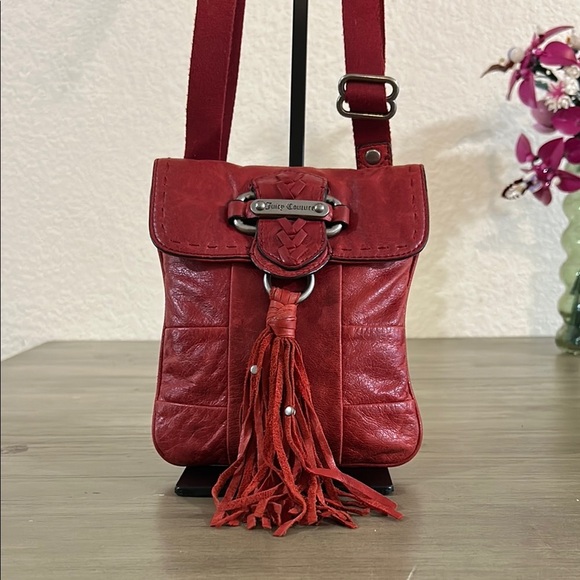 Juicy Couture Chic Red Crossbody Bag with Tassel Accents - Picture 1 of 13